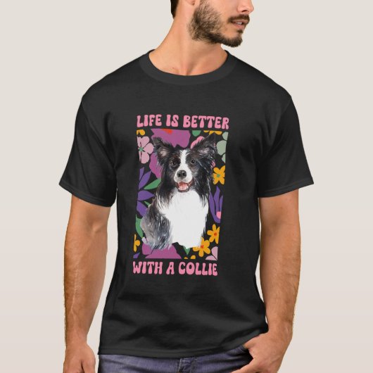 ボーダーコリーの母の母 Tシャツ (正面)