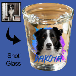 ボーダーコリーの犬の写真の素敵なストッキングスタッファー ショットグラス