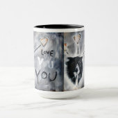 ボーダーコリーの絵画のコーヒー・マグ マグカップ (中央)