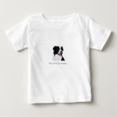 ボーダーコリーの肖像画 デジタルペインティング ベビーTシャツ (正面)