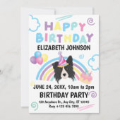 ボーダーコリーの誕生日招待状 招待状 (正面)