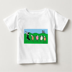 ボーダーコリーの雑色のパイパー ベビーTシャツ