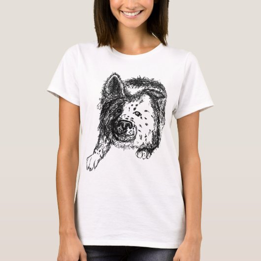 ボーダーコリーのstaredownのtransp tシャツ (正面)