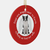 ボーダーコリーは天使のオーナメントです セラミックオーナメント (右)