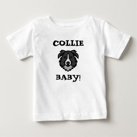 ボーダーコリー愛好家プライド かわいい犬のデザイン ベビーTシャツ (正面)