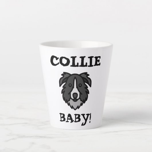 ボーダーコリー愛好家プライド かわいい犬デザイン カフェラテマグ (正面)