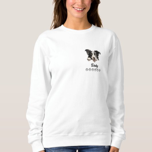 ボーダーコリー犬のオリジナルTシャツ スウェットシャツ (正面)