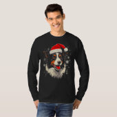 ボーダーコリー犬のクリスマス Tシャツ (正面フル)