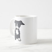 ボーダーコリー犬の品種漫画のマグ コーヒーマグカップ (正面左)