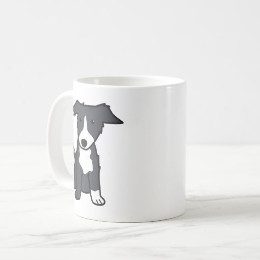 ボーダーコリー犬の品種漫画のマグ コーヒーマグカップ (正面左)