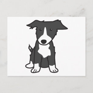 ボーダーコリー犬の漫画 ポストカード