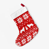 ボーダーコリー犬はパターンかわいいイヌ科動物のシルエットを描きます スモールクリスマスストッキング (裏面 (吊り時))