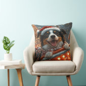 ボーダーコリー犬ジェットコースター クリスマス クッション (椅子)