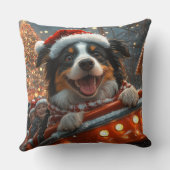 ボーダーコリー犬ジェットコースター クリスマス クッション (裏面)