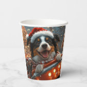 ボーダーコリー犬ジェットコースター クリスマス 紙コップ (裏面)
