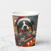 ボーダーコリー犬ジェットコースター クリスマス 紙コップ (正面)
