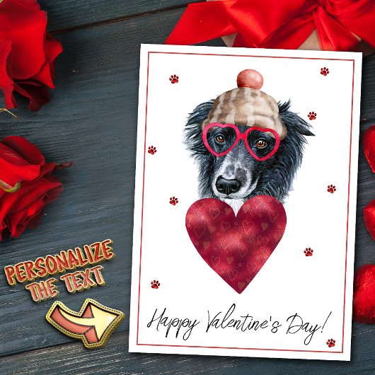 ボーダーコリー犬愛好家バレンタインギフト シーズンカード