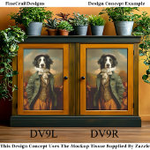 ボーダーコリー犬　オータム　デコパージュ　ＤＶ９Ｌ 薄葉紙