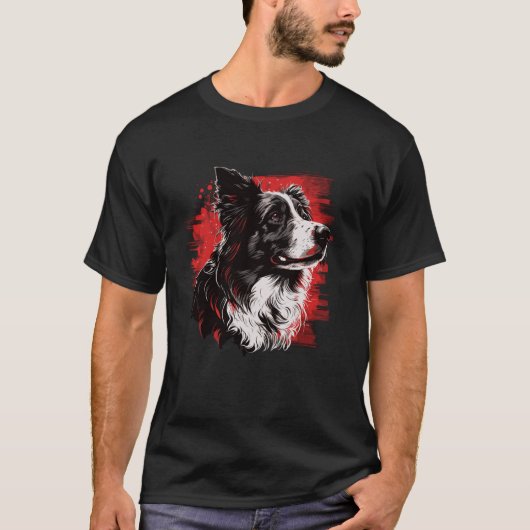 ボーダーコリー犬 Tシャツ (正面)