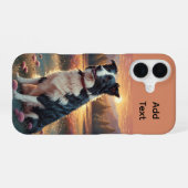 ボーダーコリー・シェパード犬 iPhone 16ケース (裏面横)