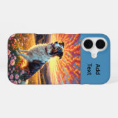 ボーダーコリー・シェパード犬 iPhone 16ケース (裏面横)