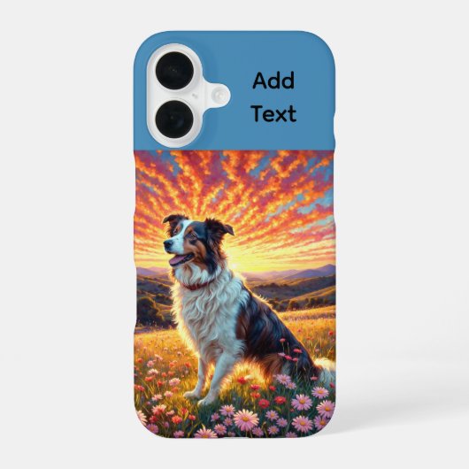 ボーダーコリー・シェパード犬 iPhone 16ケース (裏面)
