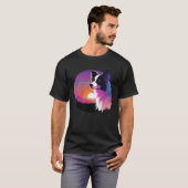ボーダーコリー シンスウェーブ 80年代 レトロウェーブ美学 Tシャツ (正面フル)