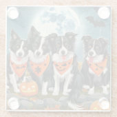 ボーダーコリー ハロウィン スプーキー ガラスコースター (裏面)