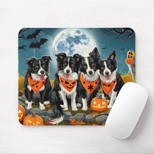 ボーダーコリー ハロウィン スプーキー マウスパッド (マウス)