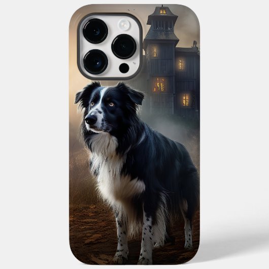 ボーダーコリー・ハロウィーンおばけ Case-Mate iPhoneケース (裏面)