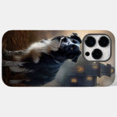 ボーダーコリー・ハロウィーンおばけ Case-Mate iPhoneケース (裏面 (横))