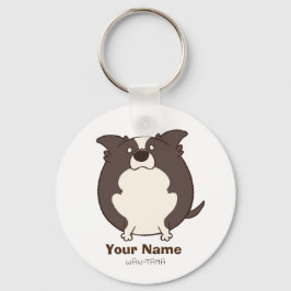 ボーダーコリー"ボダたま (ブラック)" <名前・電話番号> キーホルダー