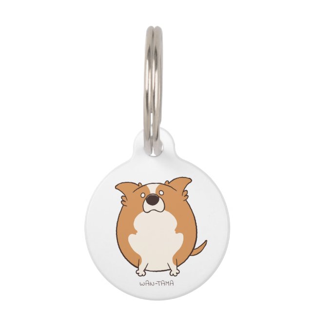 ボーダーコリー"ボダたま (レッド)" <名前・電話番号> ペット　ネームタグ (正面)