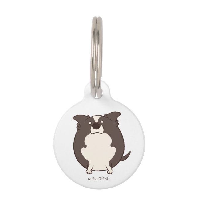 ボーダーコリー「ボダたま」＜名前・電話番号＞ ペット　ネームタグ (正面)