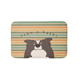 ボーダーコリー "ボダたま(黒)" -Retro- バスマット