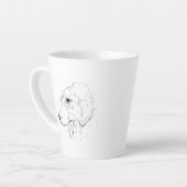 ボーダーコリー マグカップ - 手描きのインクの犬のデザイン (左アングル)