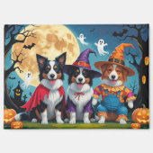 ボーダーコリー 犬 かぼちゃ ハロウィン 面白い マグネット (正面)