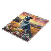 ボーダーコリー 犬 タイル (側面)