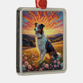 ボーダーコリー 犬 メタルオーナメント (右)