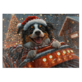 ボーダーコリー 犬 ローラーコースター クリスマス カッティングボード