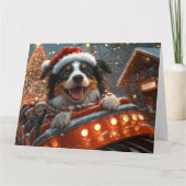 ボーダーコリー 犬 ローラーコースター クリスマス カード (正面)