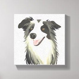 ボーダーコリー | 犬 美しい ペット 水彩画 キャンバスプリント