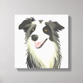 ボーダーコリー | 犬 美しい ペット 水彩画 キャンバスプリント