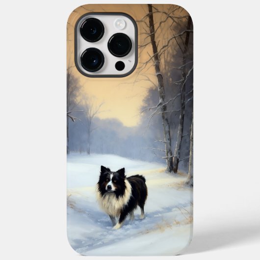 ボーダーコリー Let It Snow クリスマス Case-Mate iPhoneケース (裏面)