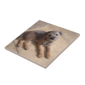 ボーダーテリアの子犬 タイル (側面)