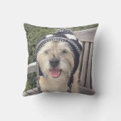 ボーダーテリアの投球のクッション クッション (裏面)