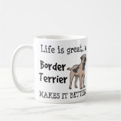 ボーダーテリア犬のギフトのマグ コーヒーマグカップ (左)
