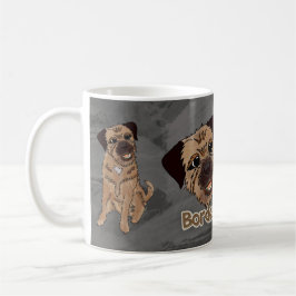 ボーダーテリア犬のクラシックで白いマグ コーヒーマグカップ