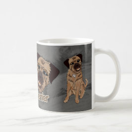 ボーダーテリア犬のクラシックで白いマグ コーヒーマグカップ
