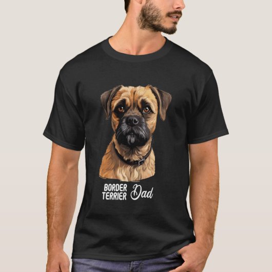 ボーダーテリア お父さん 犬 ボーダーテリア Tシャツ (正面)